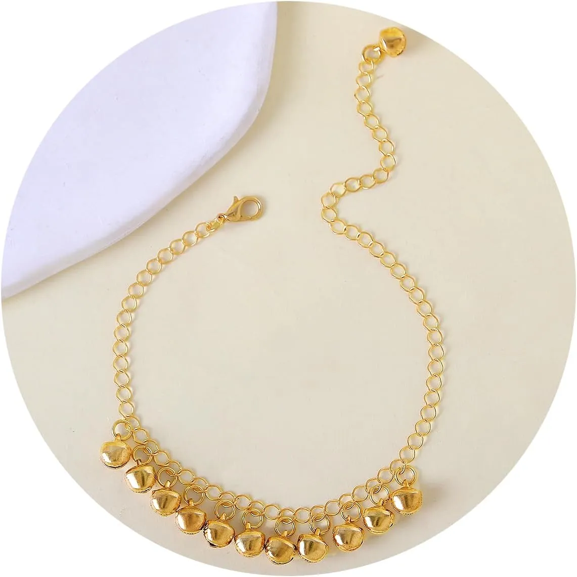 Bell Anklet for Women Ankle Bracelet Indian Silver Gold Charm Beach Dainty Cute Jewelry Gift