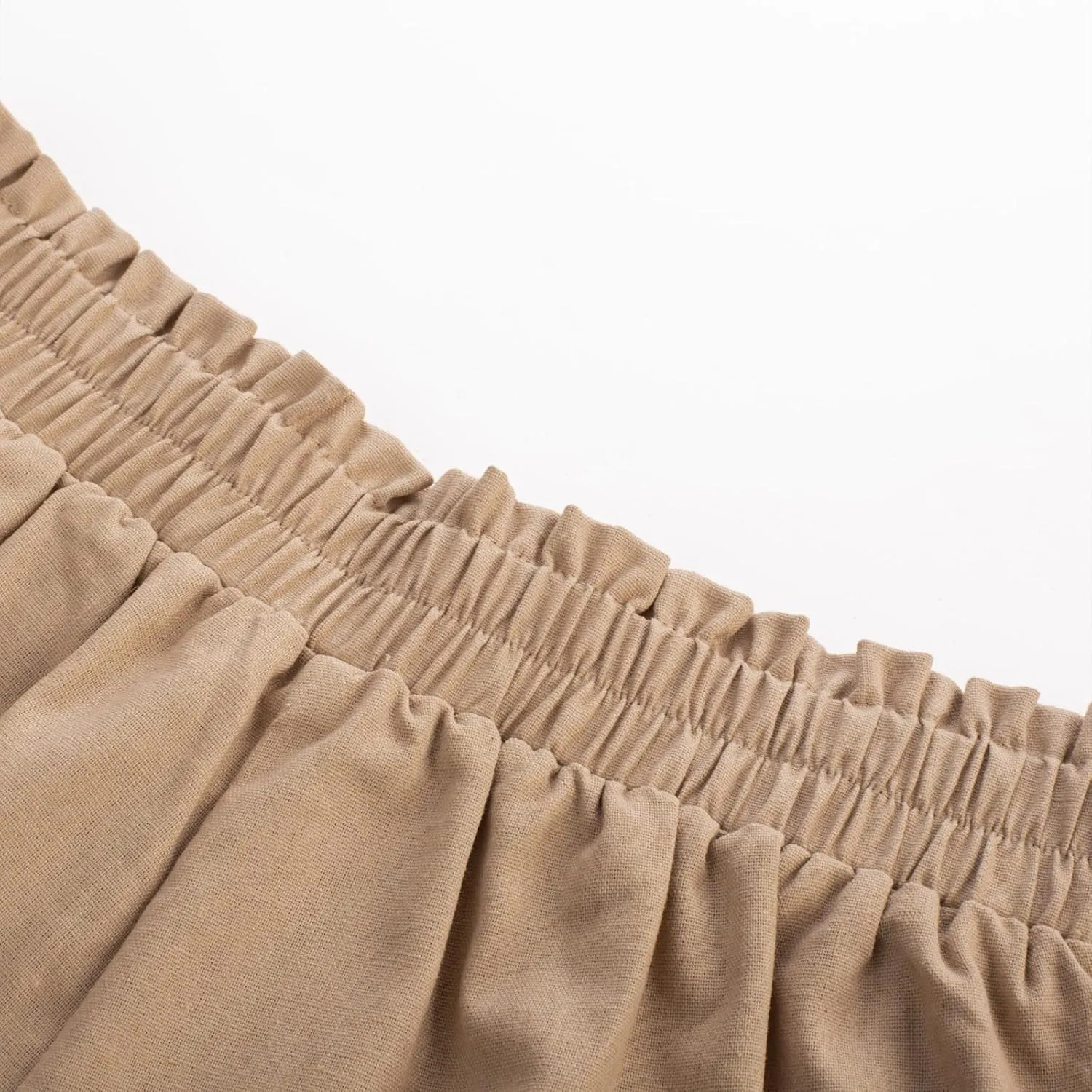 Belle Poque Linen Shorts for Women 2025 Summer Trendy Shorts Elastic High Waisted Dressy Casual Shorts with Pockets