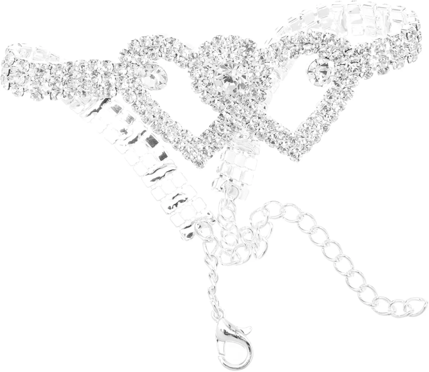 BESPORTBLE Heart Charm Crystal Anklet Beach Ankle Chain Foot Jewelry Set
