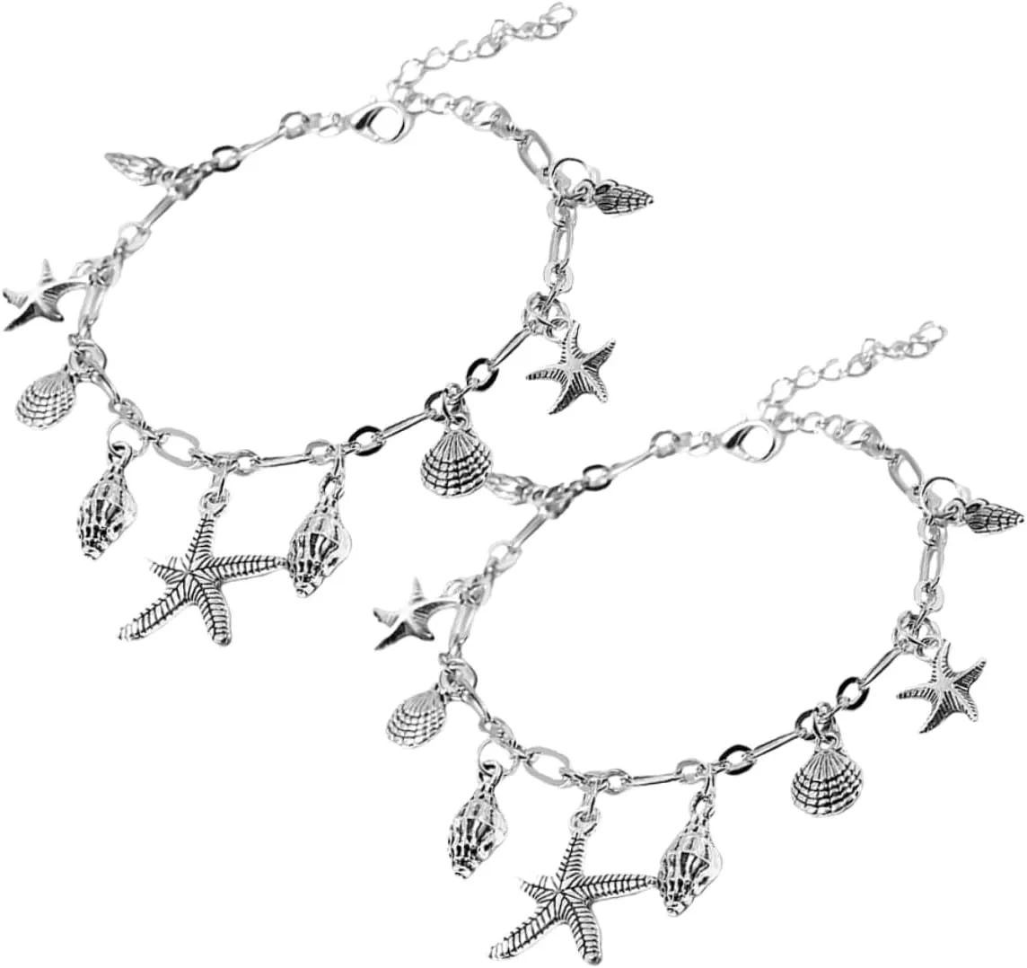 BESTYASH Ocean-inspired Anklet Durable Zinc Alloy Boho Charm Bracelet for Women Beach Accessory