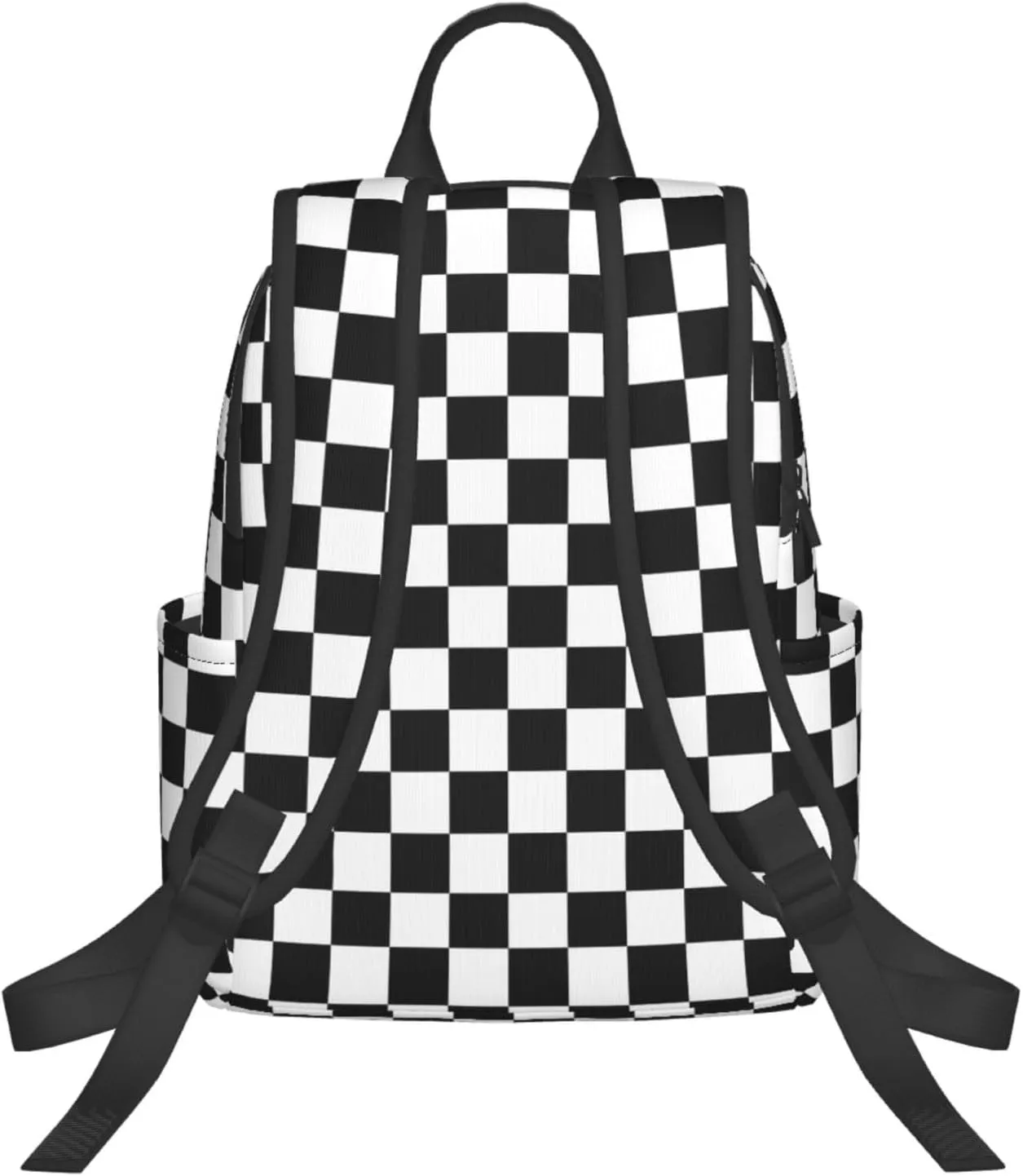 Black and White Checkered Race Flag Casual Backpacks Laptop Backpack Outdoor Travel Rucksack Sport Carry-On Daypack Lightweight Bag with Multi-Pockets