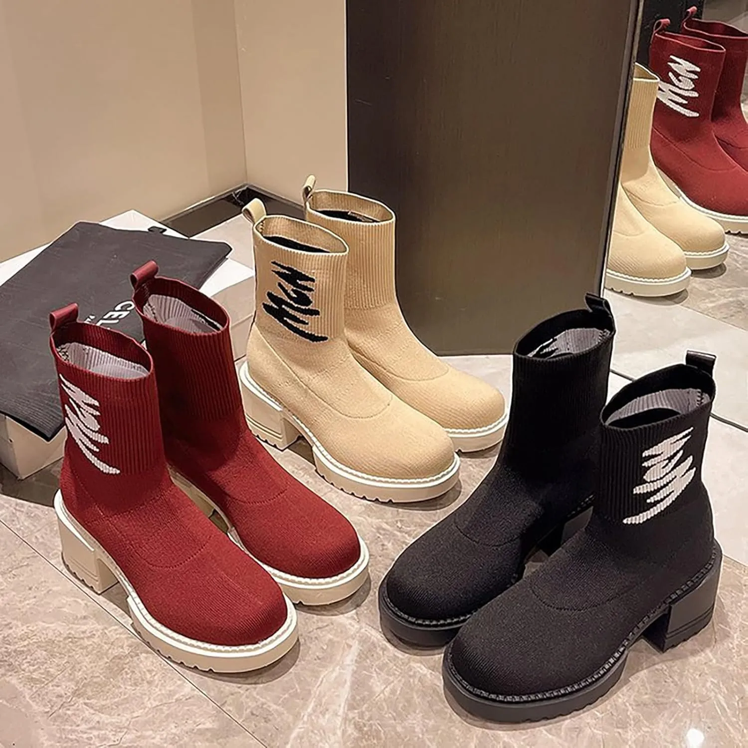 Black Booties Red Ankle Boots for Women Boots Woman Womens Black Winter Boots Combat Boots Womens Black Ankle Booties Military Lace Up Leather Sprained Ankle Boot for Women Small