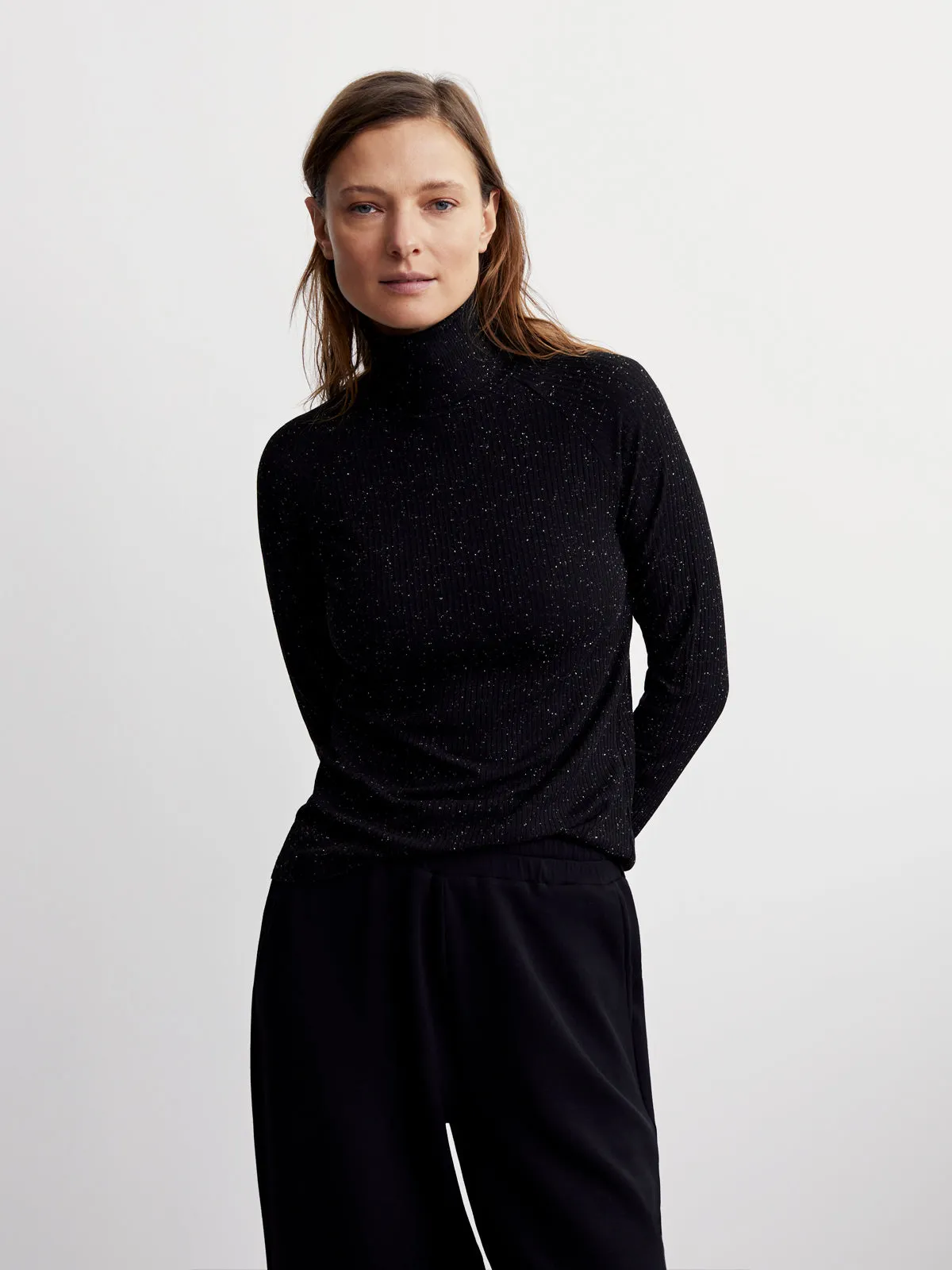 Black Egret Roya Rollneck Long-Sleeve Tee