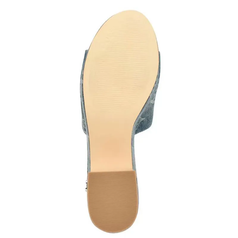 Blue Print Slide Chunky Heels