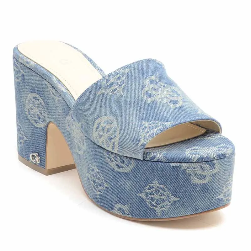 Blue Print Slide Chunky Heels