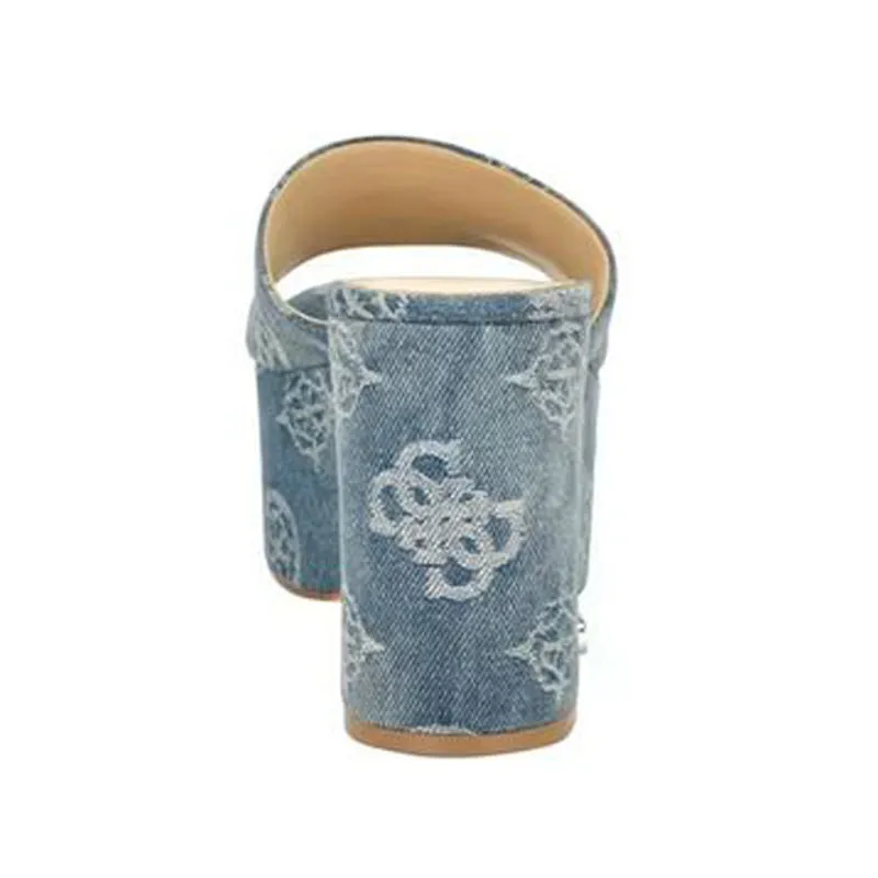 Blue Print Slide Chunky Heels