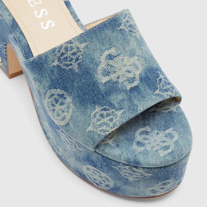 Blue Print Slide Chunky Heels