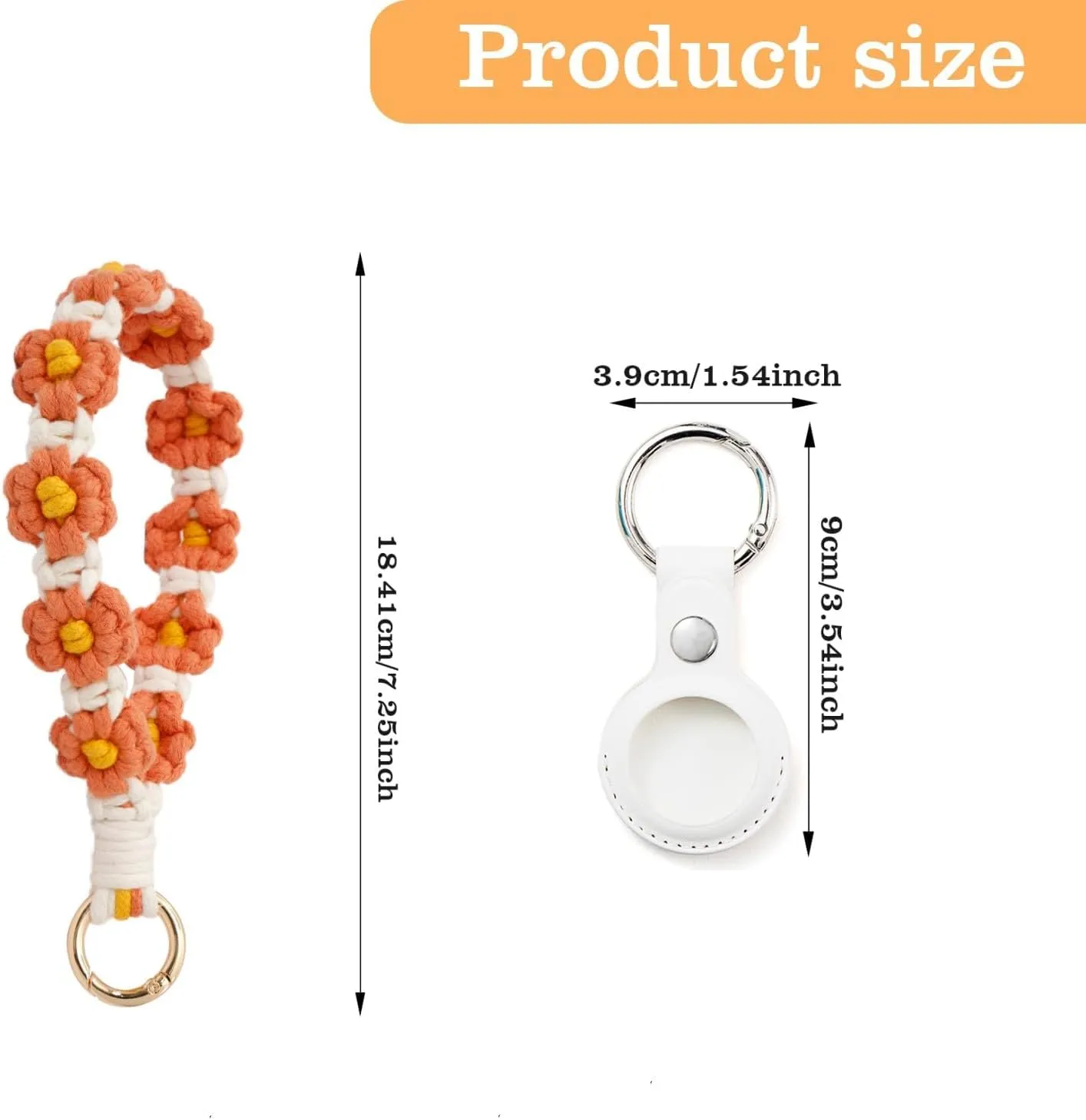 Boho Wristlet Keychain Wrist Lanyard for Key Compatible with Airtag Case Keychain Macrame Keychain for Women