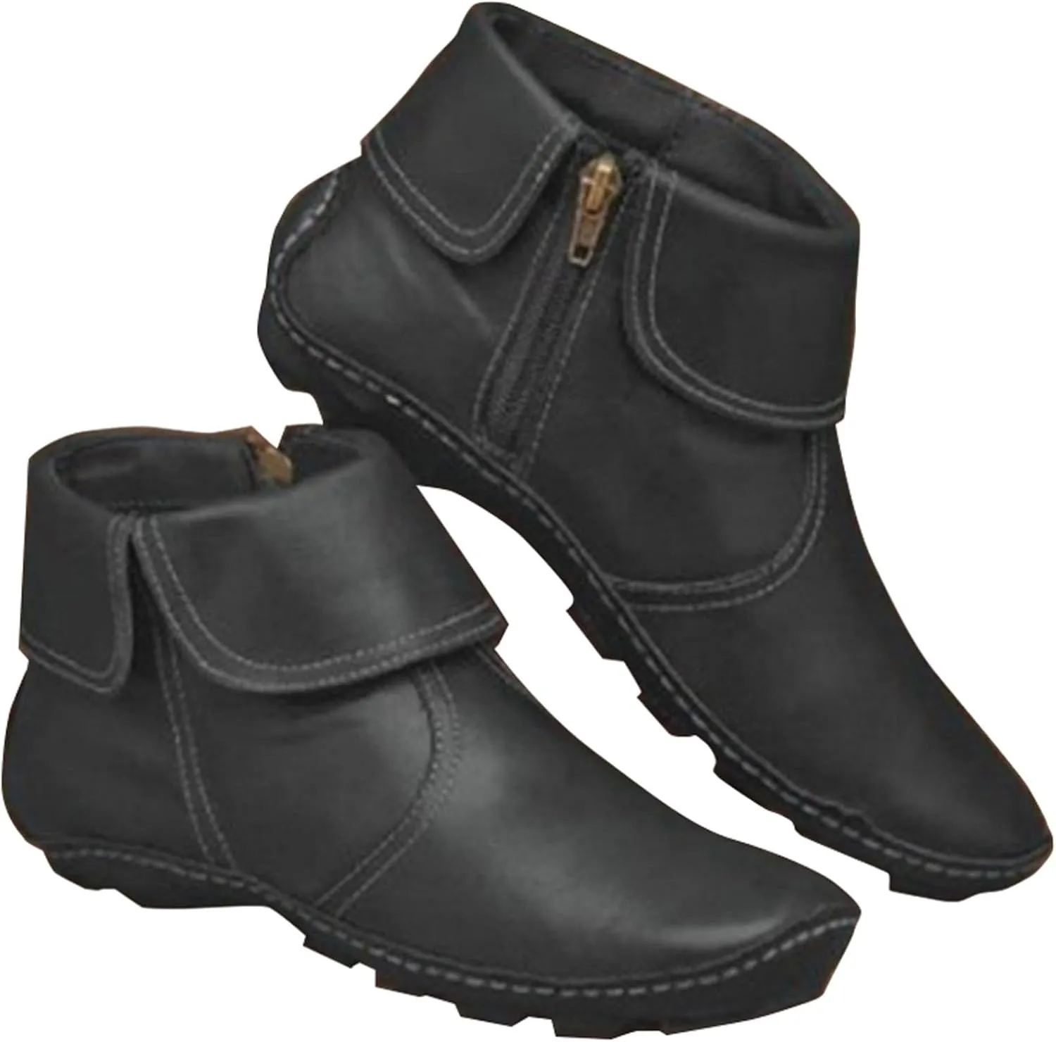 Boots Women Fall Boots for Women Womens Leather Booties Botas De Piel Para Mujer Elegantes Ankle Cowboy Boots for Women Wide Width Women's Shoes Size 11 Wide Width