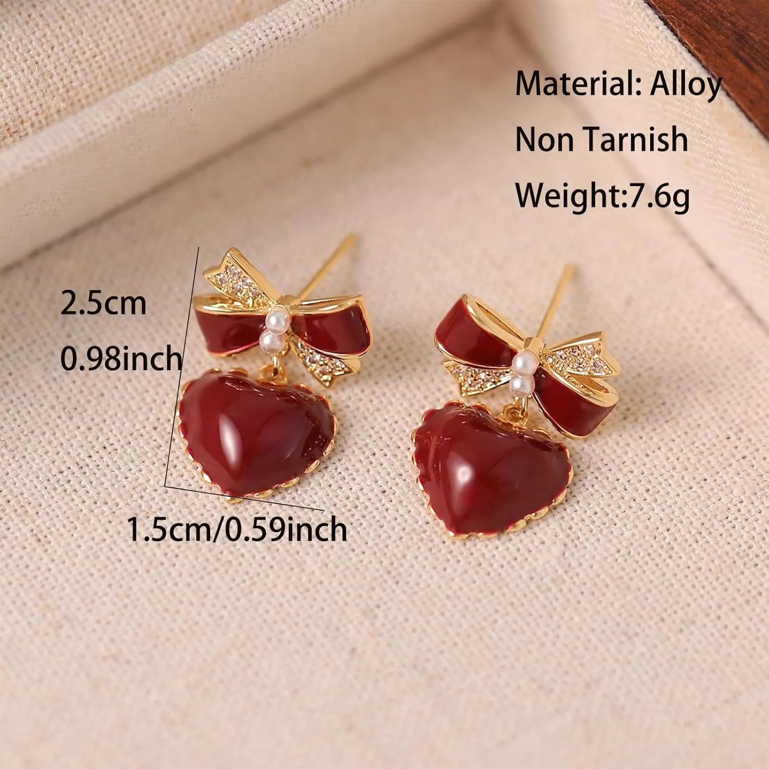 Bow Earrings for Women Rhinestone Pearl Bow Earrings Pearl Drop Earrings for Women Holiday Earrings Christmas Jewelry for Women