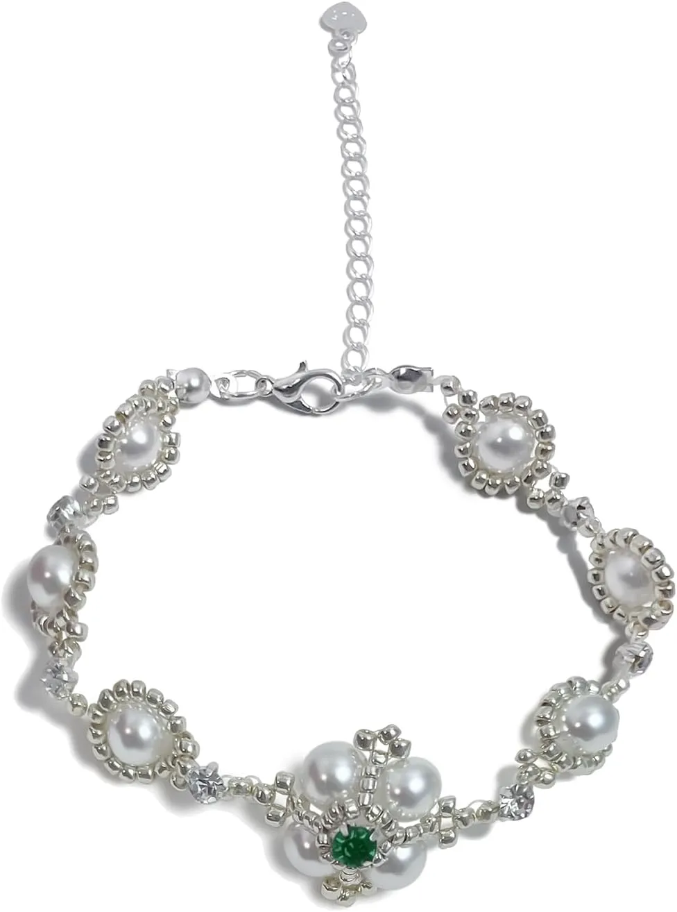 Bracelets for Women | Bubble Twist Pearl Crystal Jewelry | Adjustable Handmade Trendy Jewelry for Women | Birthday Gifts for Women | Size 7.4-9.4 Inch