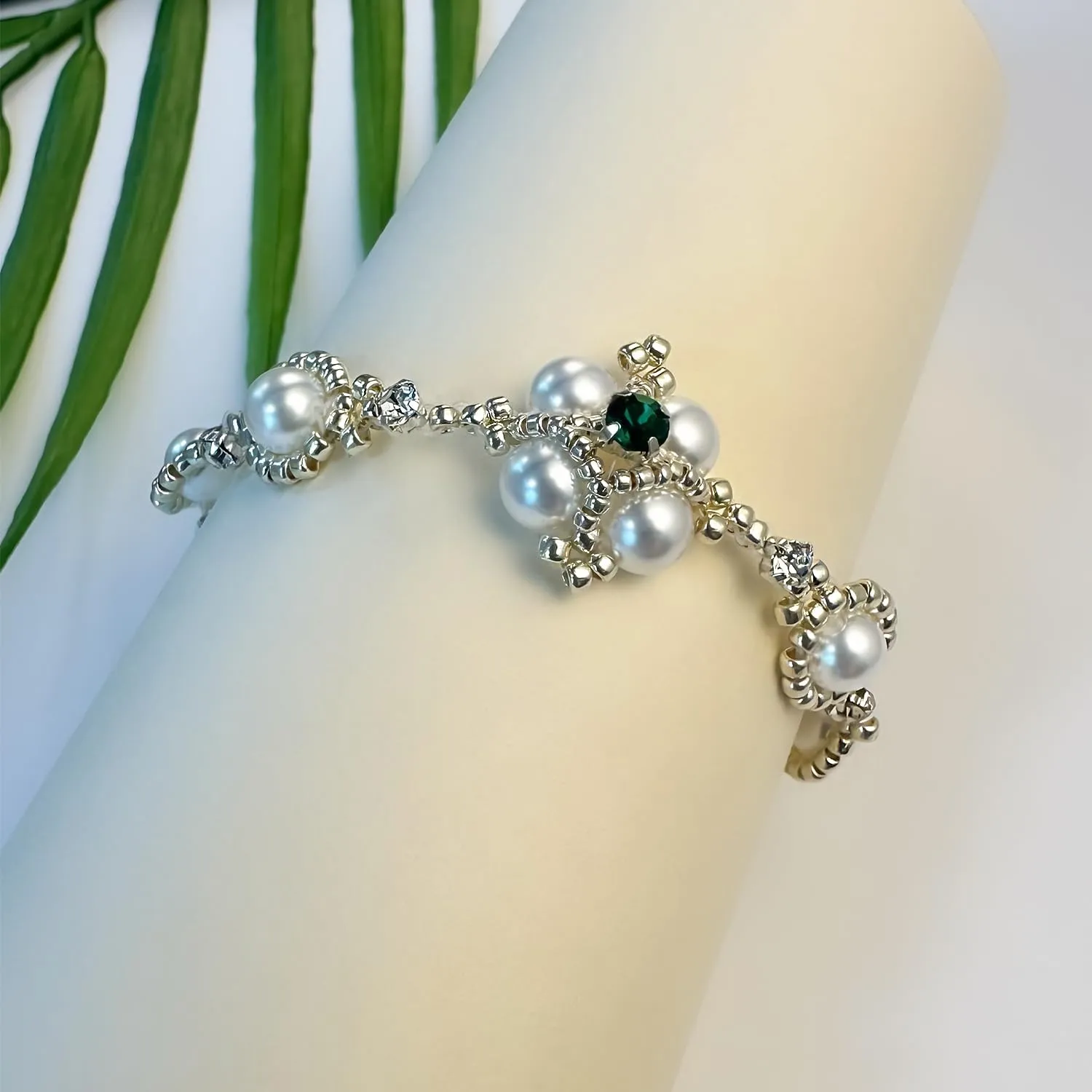 Bracelets for Women | Bubble Twist Pearl Crystal Jewelry | Adjustable Handmade Trendy Jewelry for Women | Birthday Gifts for Women | Size 7.4-9.4 Inch