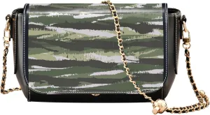Brushstrokes Textured Irregular Striped Camouflage Crossbody Purses Women Leather Shoulder Bags Satchel with Strap