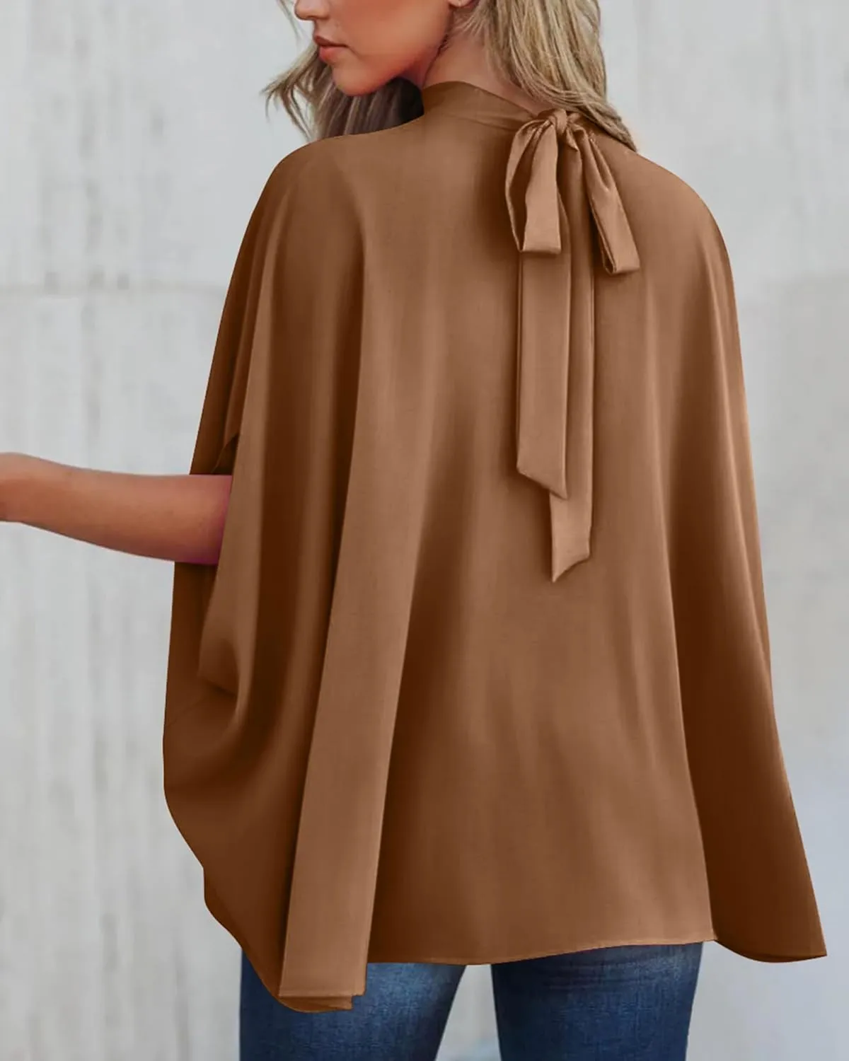 BTFBM Women Mock Neck Summer Tops 2025 Spring Batwing Short Sleeve Loose High Low Hem Casual Oversized Blouses Shirts