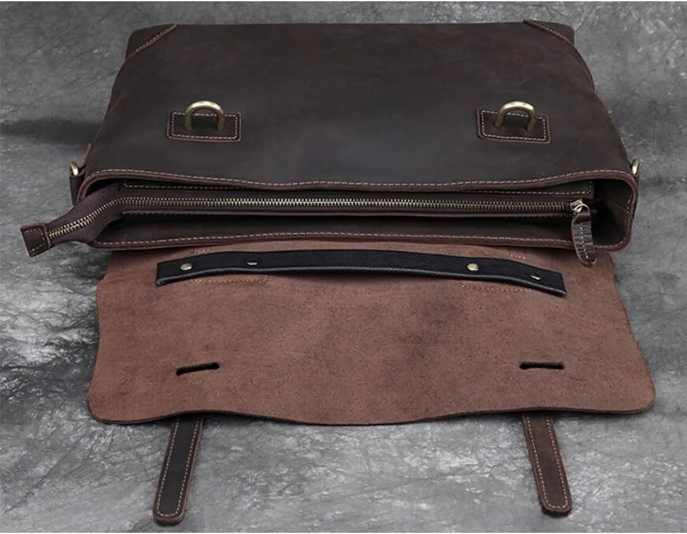 Business Handbags Briefcases Mens Carrying Cases Genuine Leather Laptop Bags Messenger Shoulder Bags