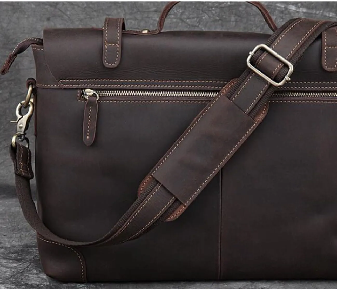 Business Handbags Briefcases Mens Carrying Cases Genuine Leather Laptop Bags Messenger Shoulder Bags