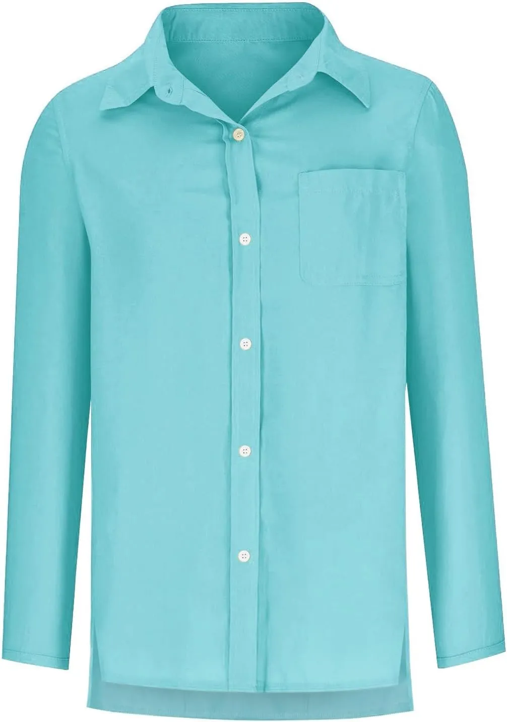 Button Down Shirts for Women Cotton Linen Long Sleeve Trendy Blouses Loose Fit Work Tops Comfy Vacation Beach Clothes