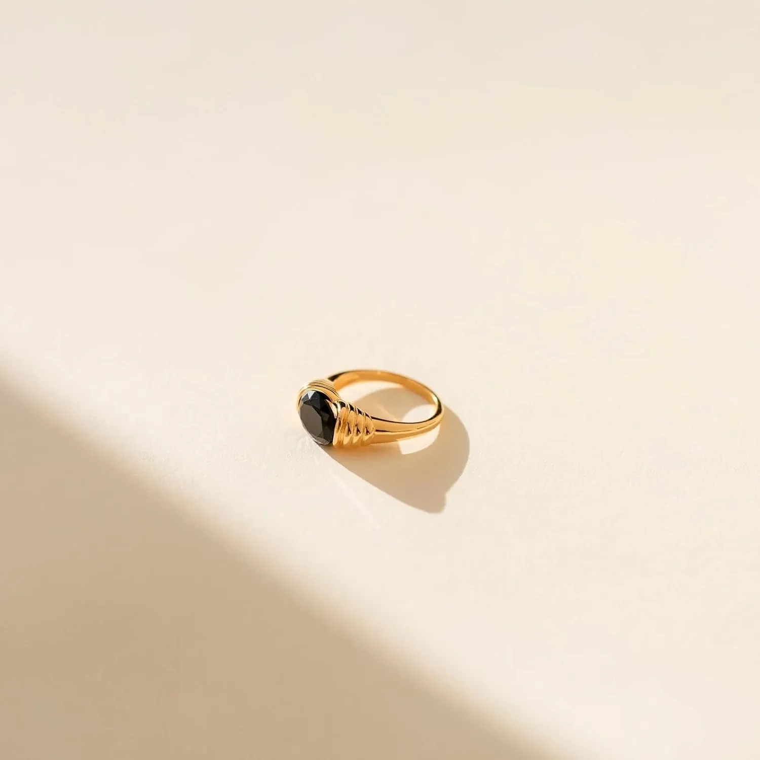 CAITLYNMINIMALIST 18K Gold Trendy Chunky Vintage Cocktail Statement Signet Ring