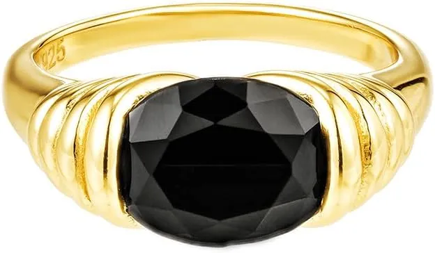 CAITLYNMINIMALIST 18K Gold Trendy Chunky Vintage Cocktail Statement Signet Ring