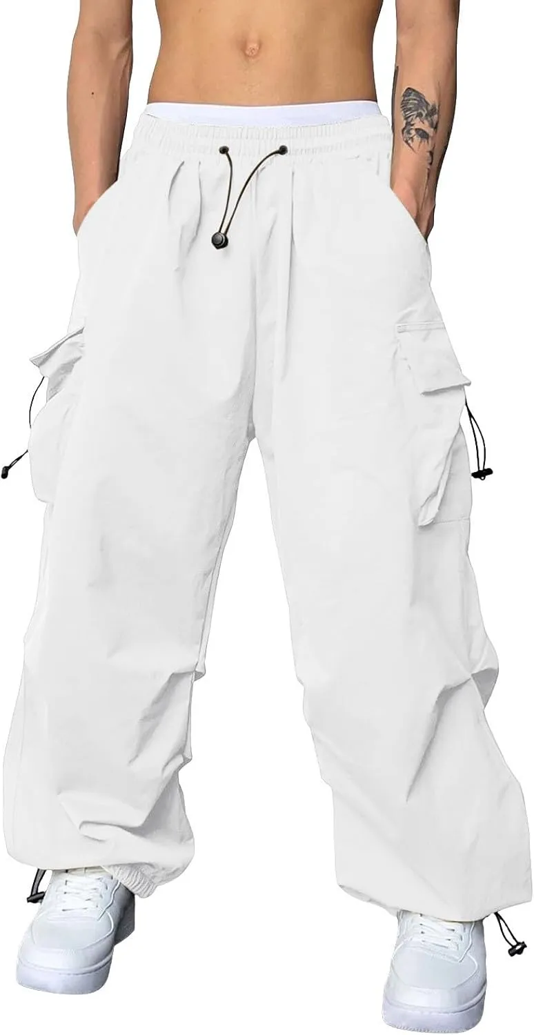 Cargo Pant Men Stretch Casual Joggers Drawstring Elastic Waist Cargo Work Pant with Multiple Pockets