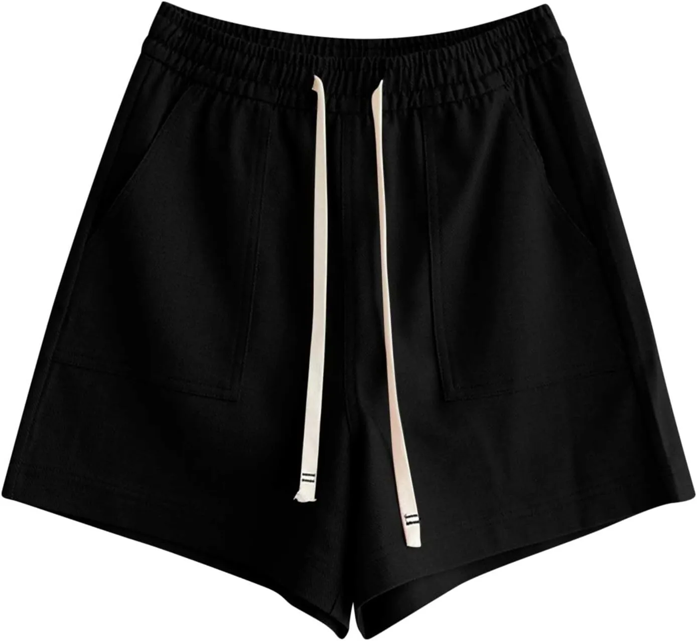 Casual Linen Shorts for Women High Elastic Waisted Shorts Summer Pull On Drawstring Short Beach Loose Fit Shorts