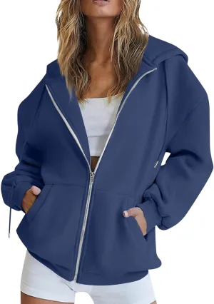 Cdiecer Hoodies For Women Zip Up Sweatshirt Trendy Y2k Hoodie Light Weight Jackets Casual Sport Sweaters With Pockets