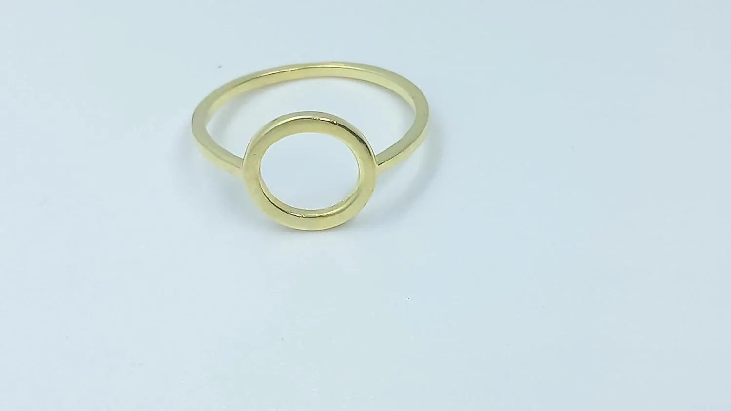 Classical Simple Plain Open Karma Statement Circle Promise Ring