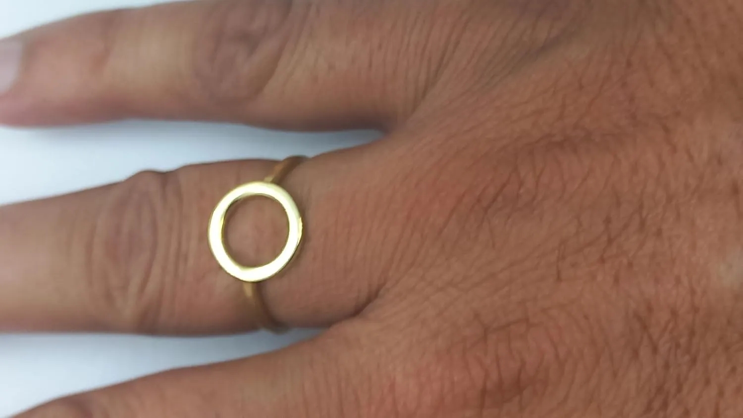 Classical Simple Plain Open Karma Statement Circle Promise Ring
