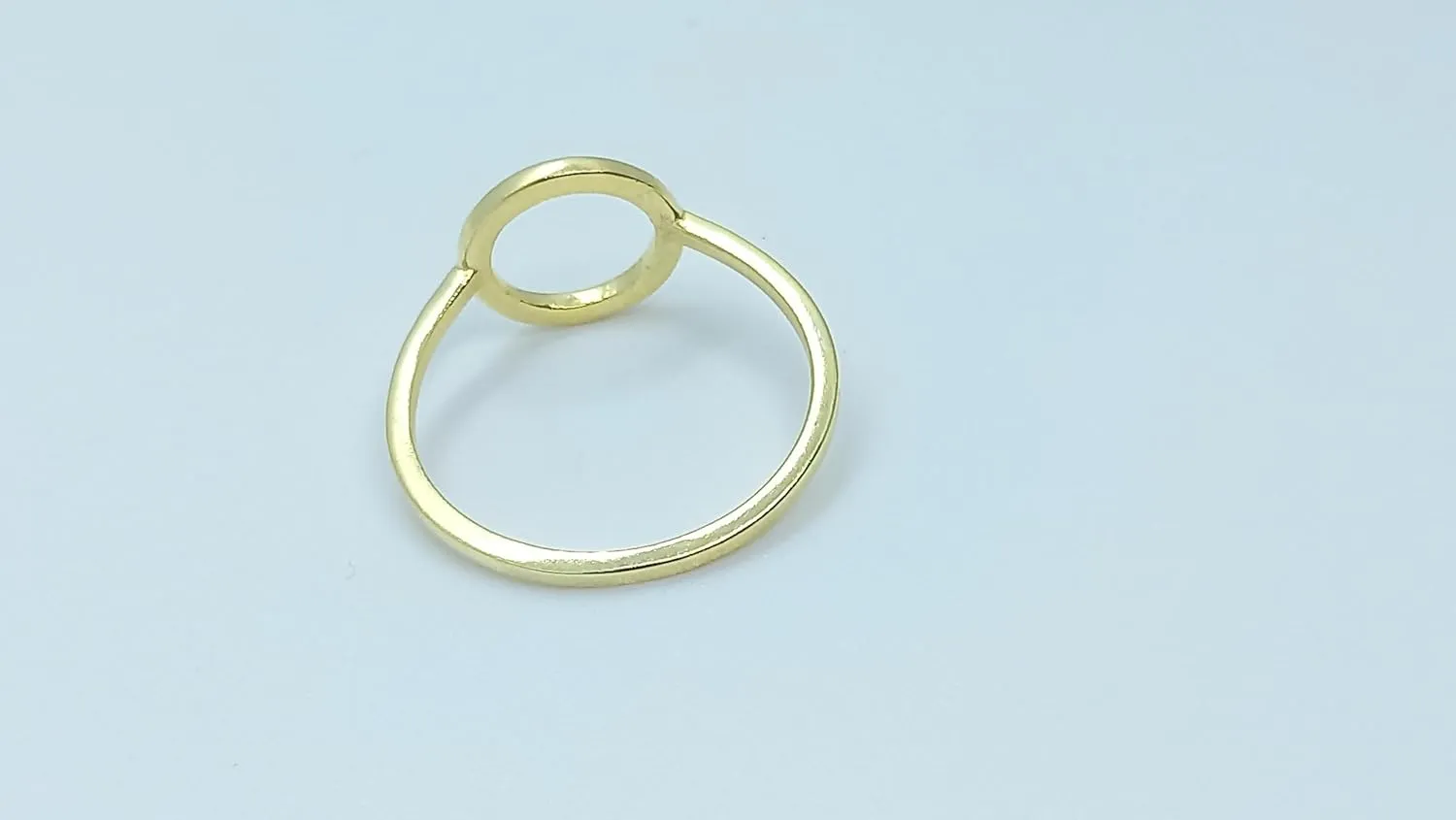 Classical Simple Plain Open Karma Statement Circle Promise Ring