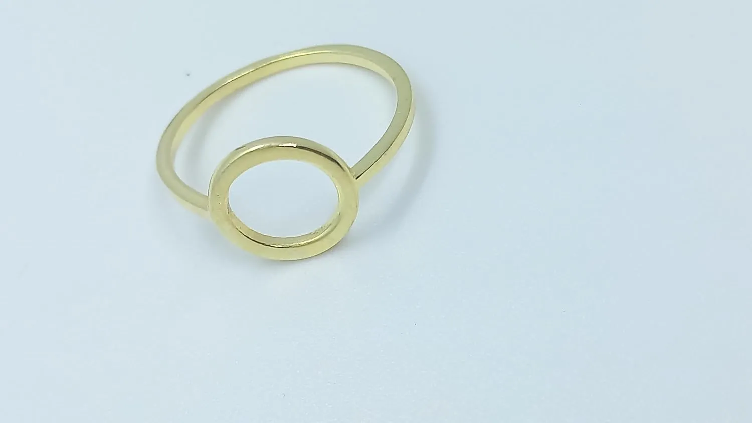 Classical Simple Plain Open Karma Statement Circle Promise Ring