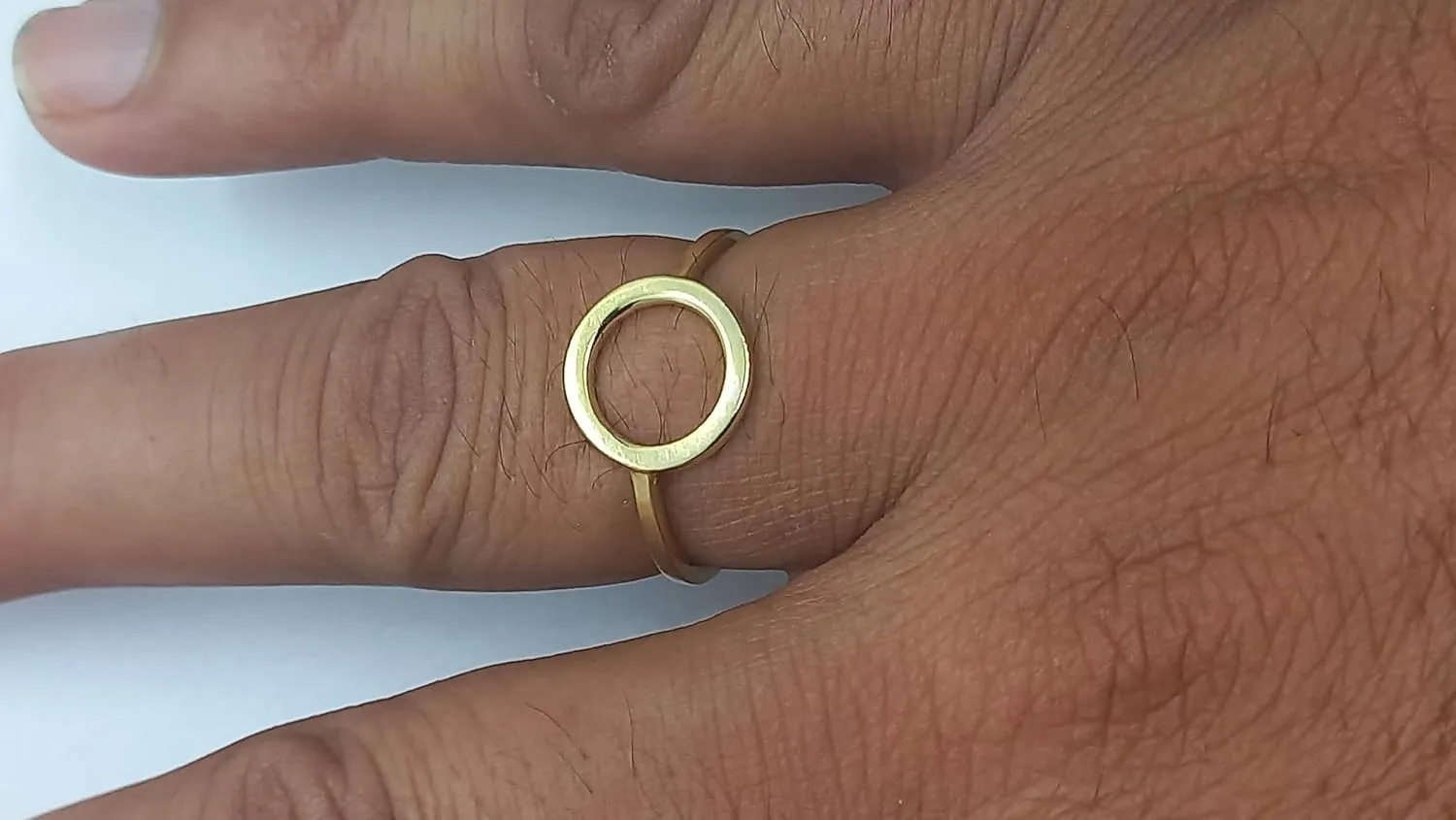 Classical Simple Plain Open Karma Statement Circle Promise Ring
