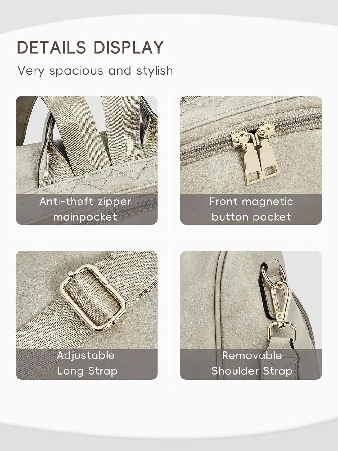 CLUCI Womens Backpack Purse Leather Anti-theft Large Fashion Designer Travel Bag Ladies Shoulder Bags