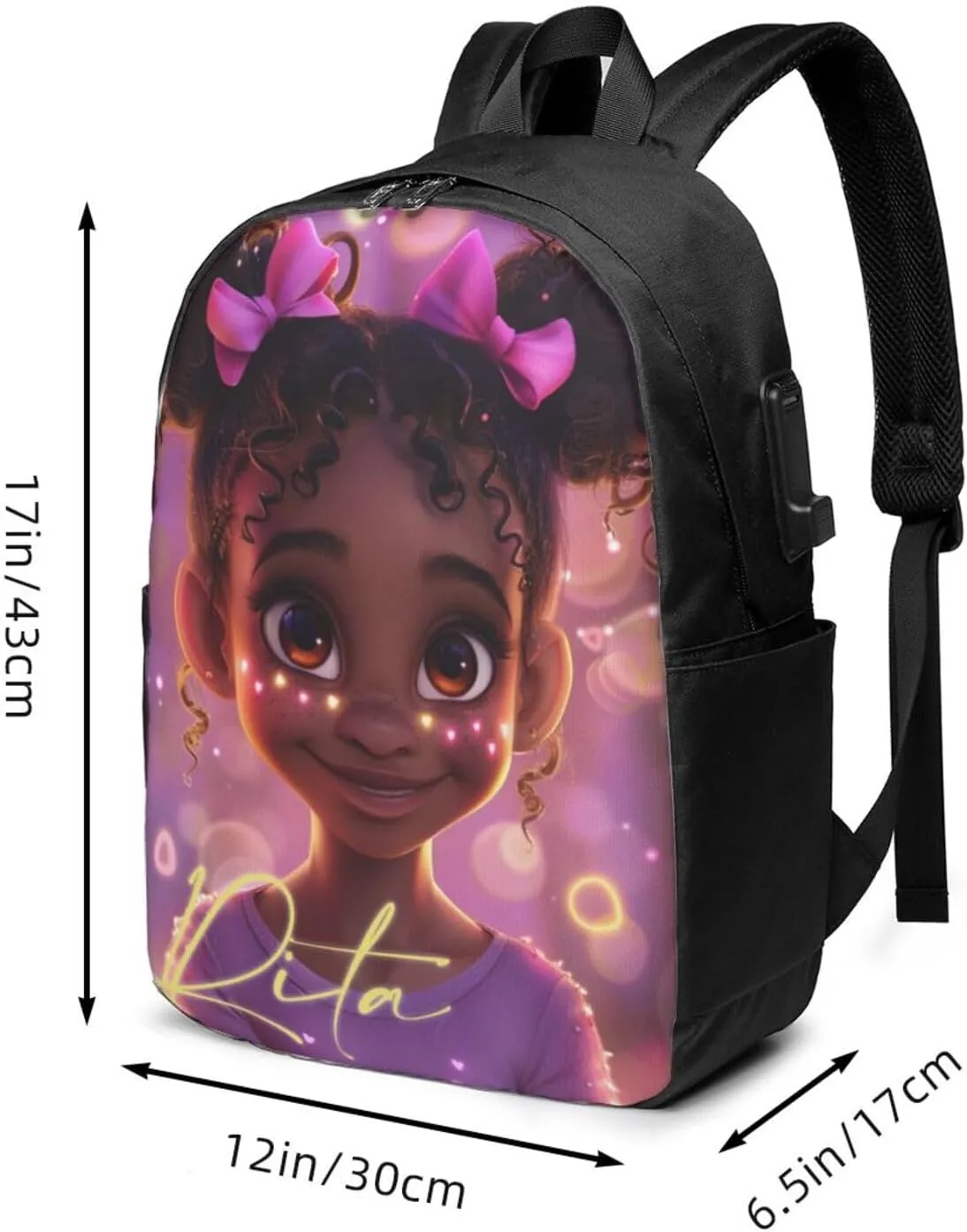 Customized Backpack for Girls Personalized Girls Backpack with Name Back to School Supplies BackPack for Women School Bookbag Backpack for School Laptop Backpack for Students Travel Backpack 17 Inch