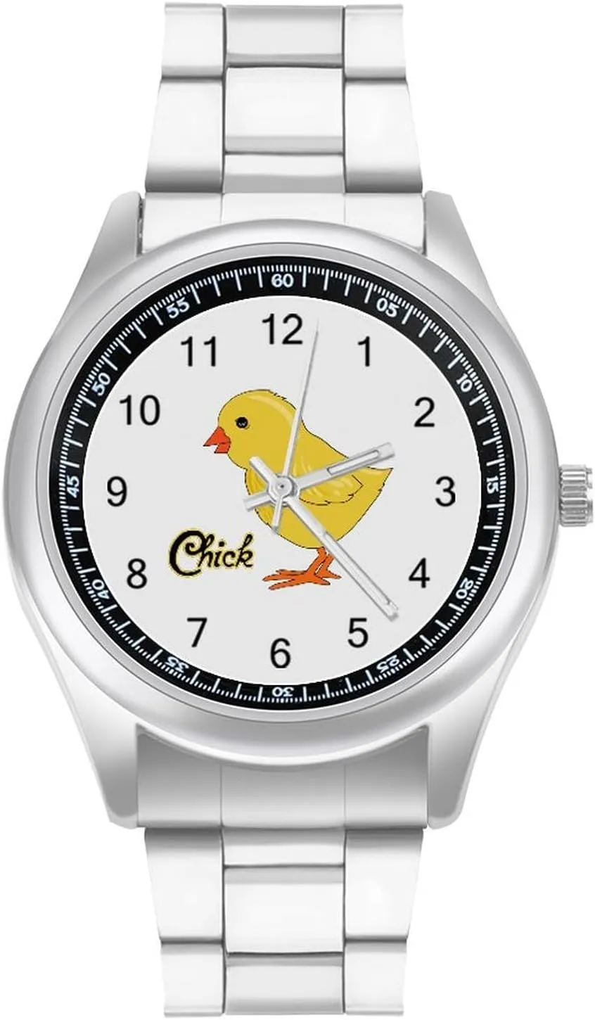 Cute Chick Bird Fashion Classic Wrist Watches for Men Casual Business Dress Watch Gifts, style