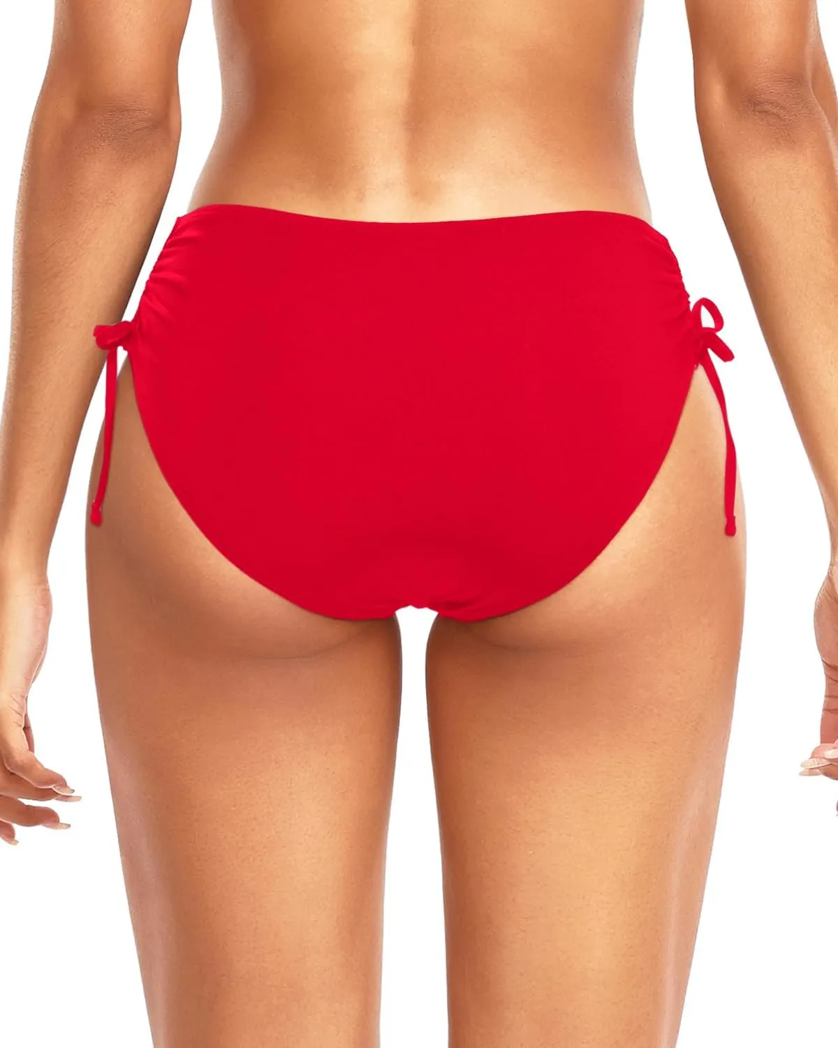 Daci Women Mid Waist Bikini Bottoms - Full Coverage Swim Bathing Suit Bottom Side Tied Swimsuit Bottoms