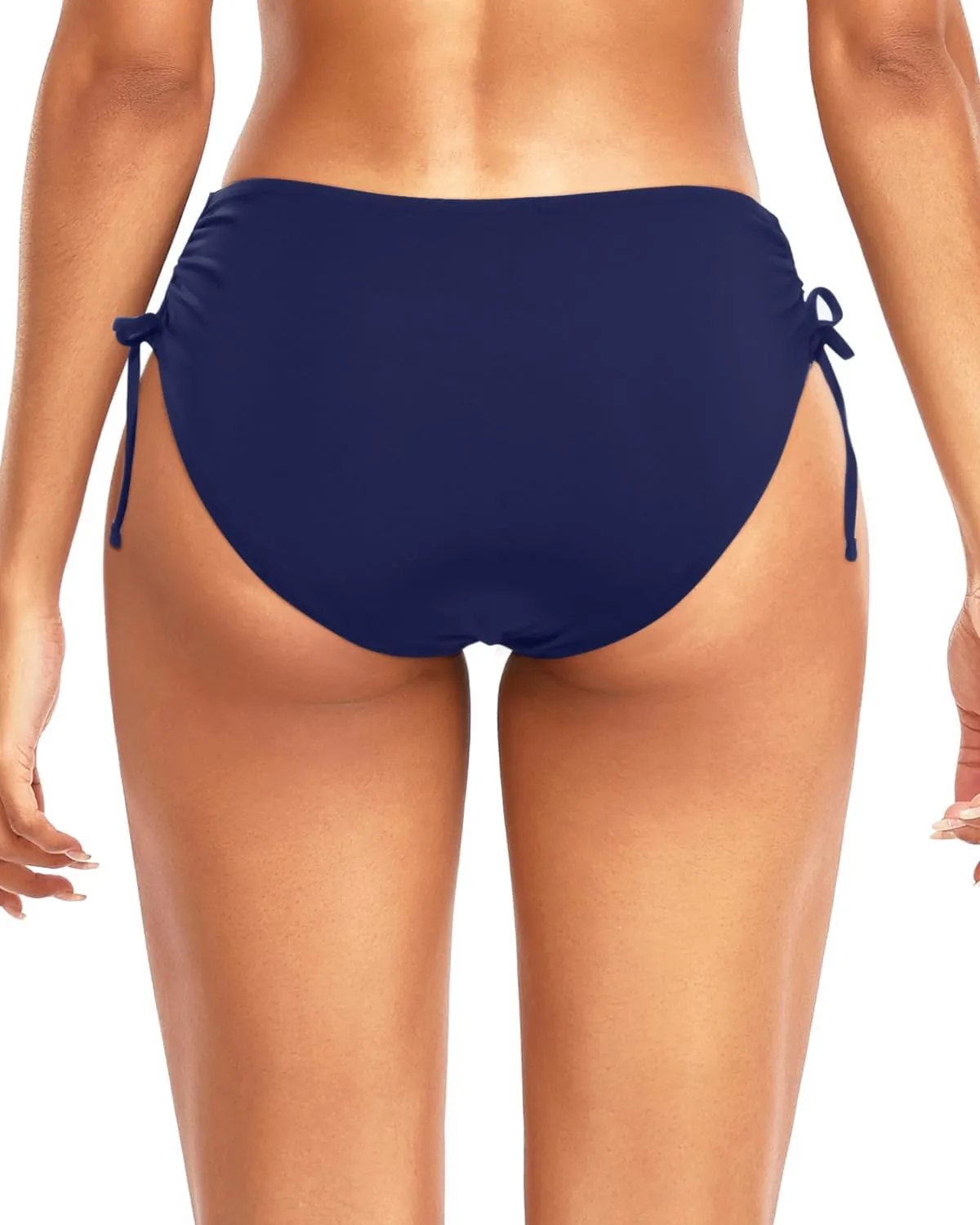 Daci Women Mid Waist Bikini Bottoms - Full Coverage Swim Bathing Suit Bottom Side Tied Swimsuit Bottoms