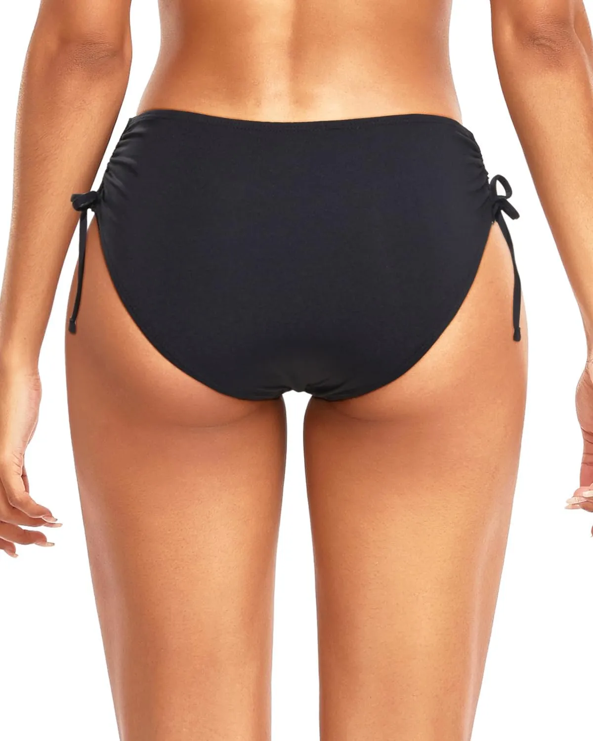 Daci Women Mid Waist Bikini Bottoms - Full Coverage Swim Bathing Suit Bottom Side Tied Swimsuit Bottoms