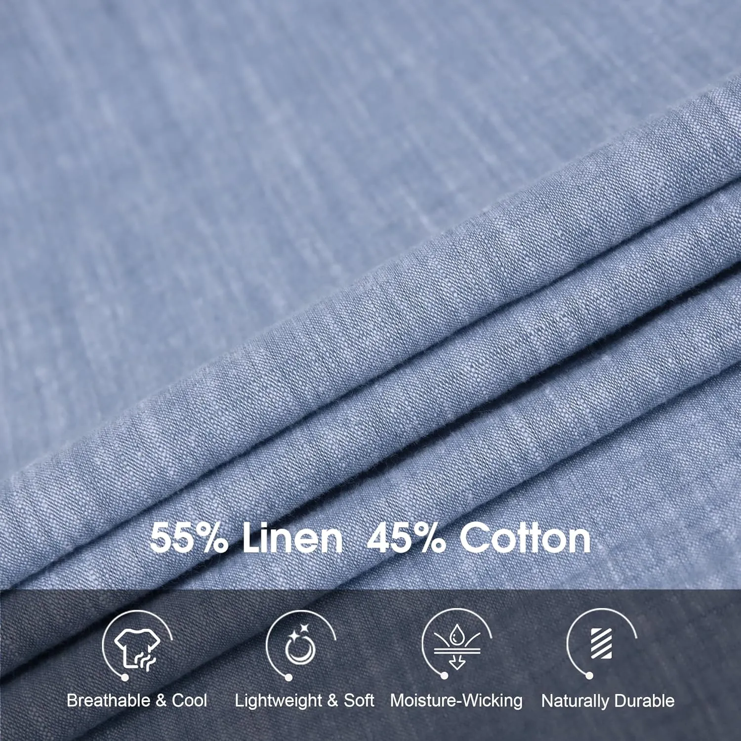 Damipow Linen Shirts for Men Casual Button Down Beach Vacation Shirt Short Sleeve Button Up Shirts with Pocket