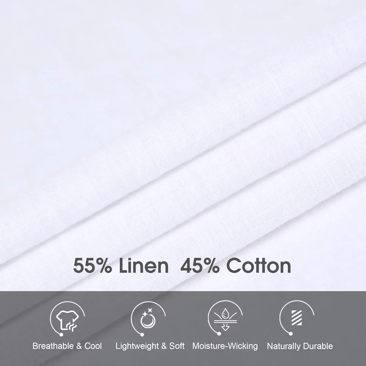 Damipow Linen Shirts for Men Casual Button Down Beach Vacation Shirt Short Sleeve Button Up Shirts with Pocket