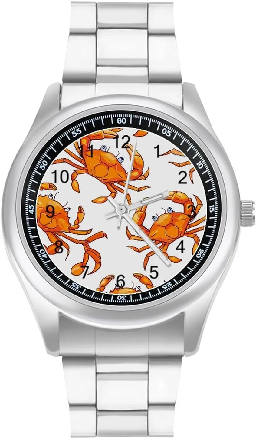 Delicious Crab Fashion Classic Wrist Watches for Men Casual Business Dress Watch Unisex