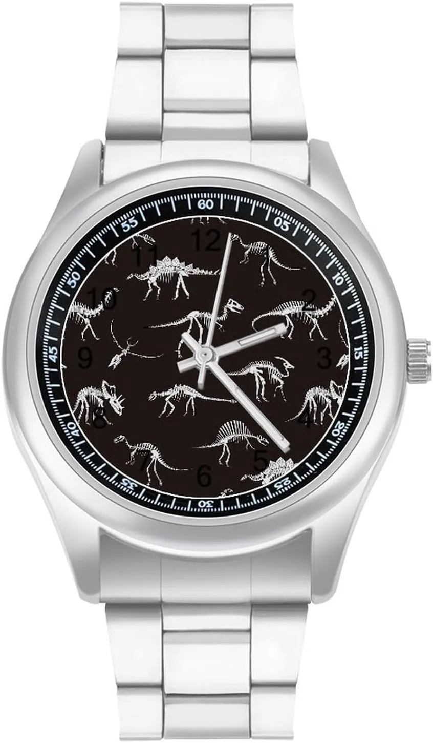 Dinosaur Skeleton in The Dark Fashion Classic Wrist Watches for Men Casual Business Dress Watch Gifts, style