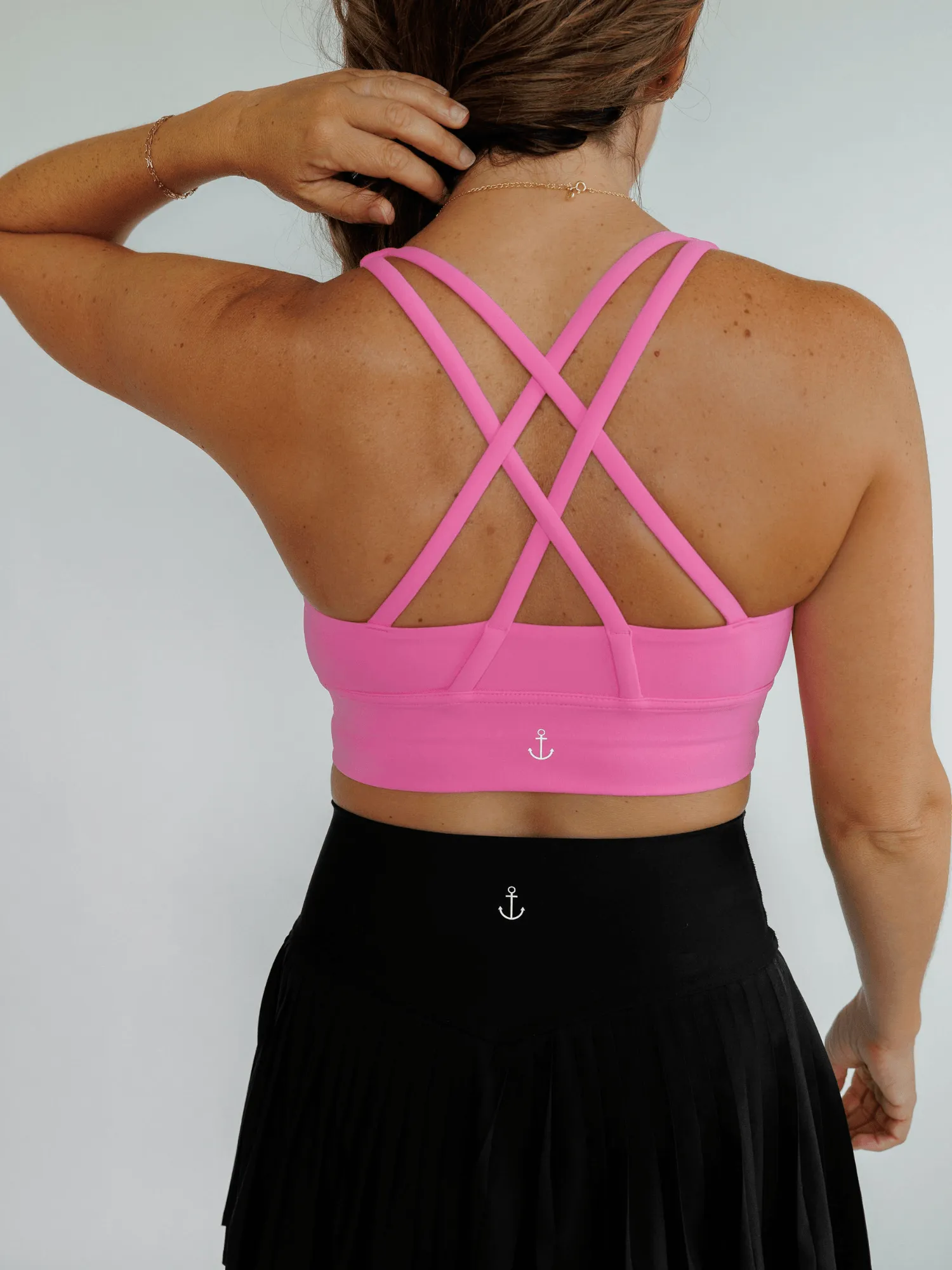 Doll Pink "Amelia" Strappy Back Sports Bra