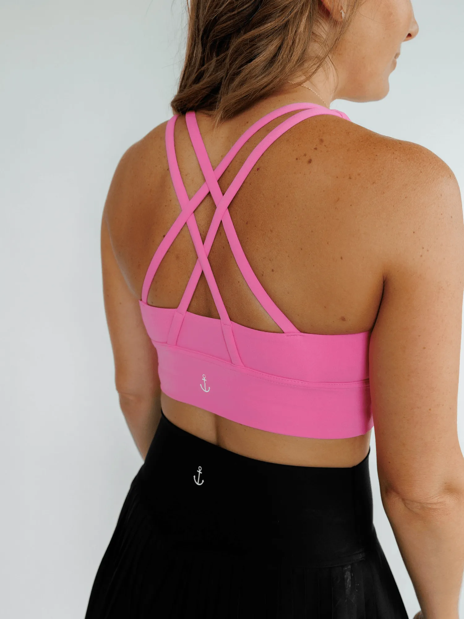 Doll Pink "Amelia" Strappy Back Sports Bra
