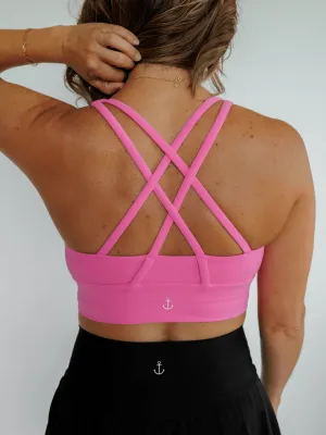 Doll Pink "Amelia" Strappy Back Sports Bra