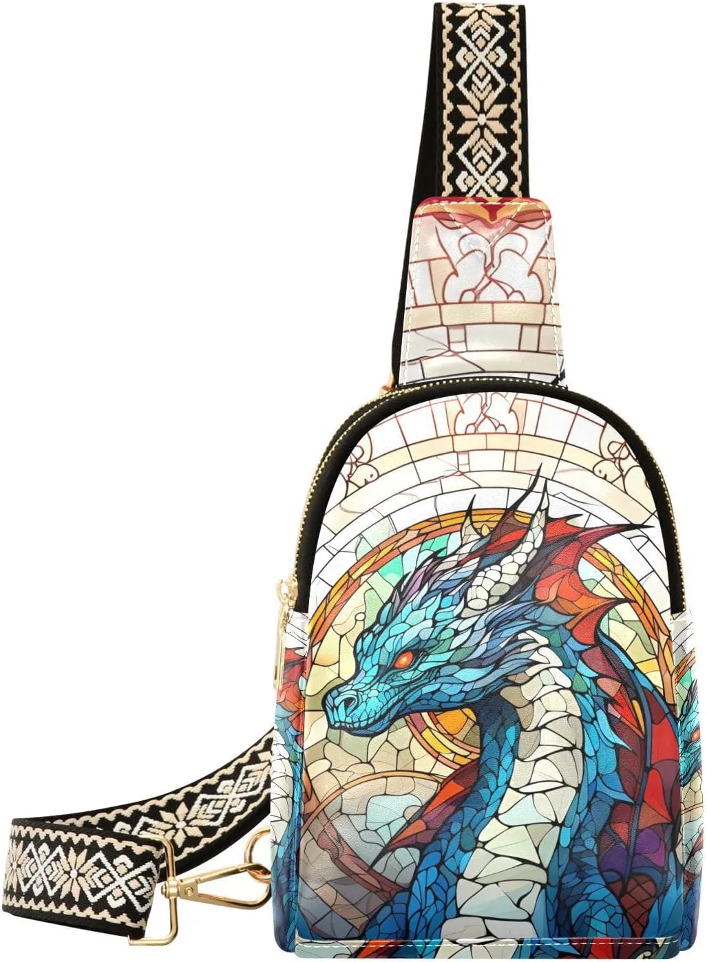 Dragon Bohomia Sling Backpack Crossbody Shoulder Bags Men Women Multipurpose Chest Bag for Travel Hiking Sports