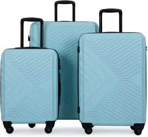 espidoo ABS Lightweight 3-Piece Luggage Set: 20/24/28 Inch TSA Lock Spinner Suitcases - Scratch-Resistant Hard Shell & Organized Interior - Perfect for Frequent Travelers & Business Trips