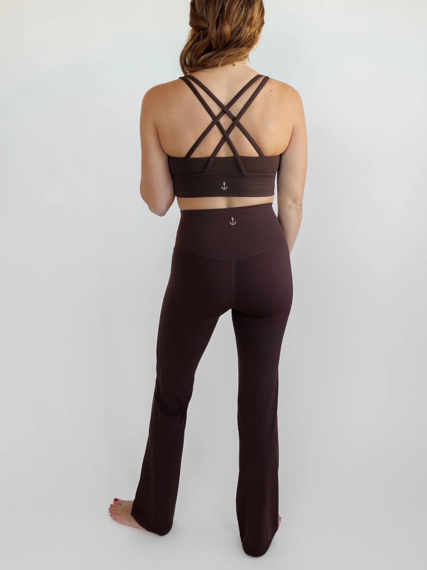 Espresso "Amelia" Strappy Back Sports Bra