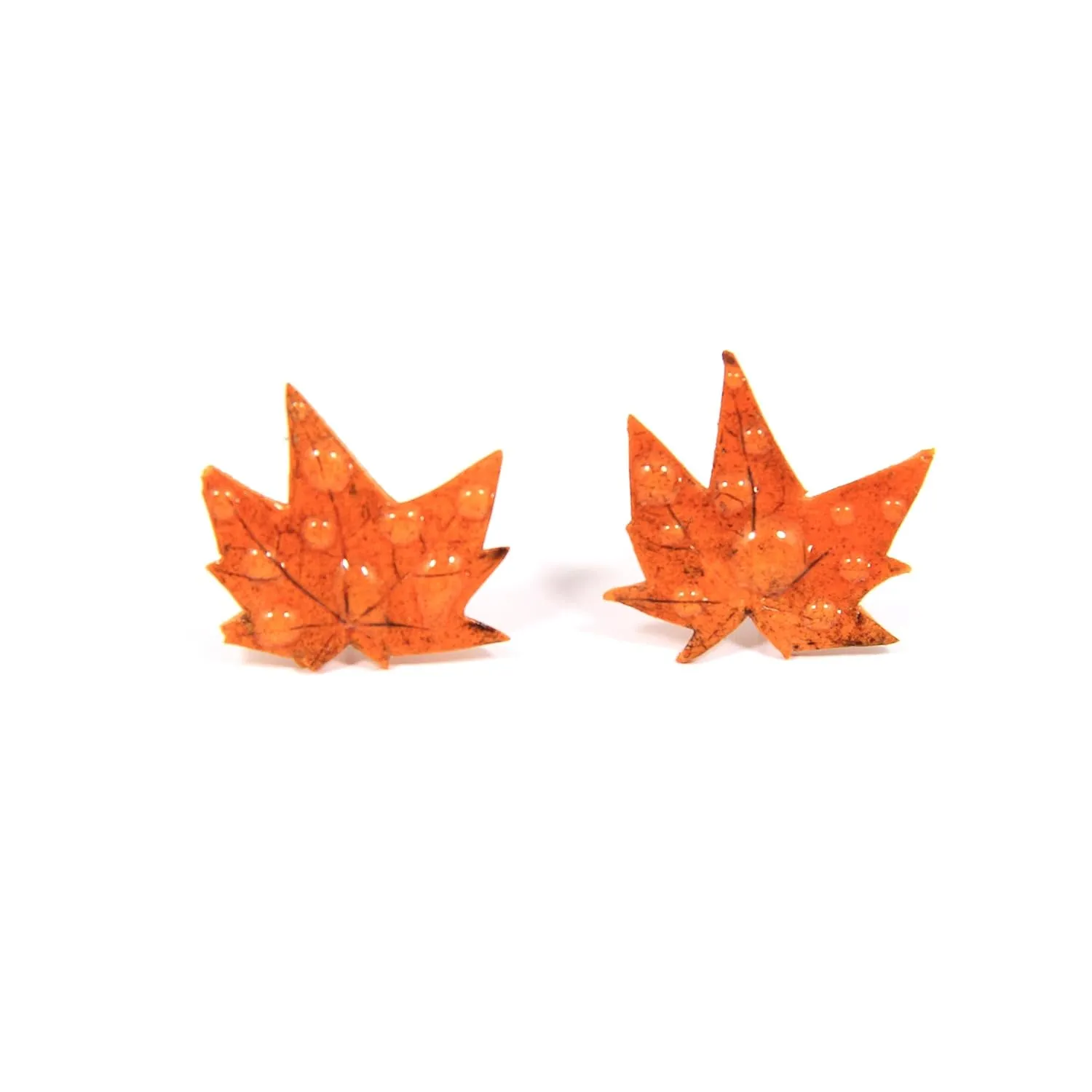 Fall Stud Earrings for Women Fall Leaf Earrings Autumn Earrings Maple Leaf Earrings Handmade Orange Clay Earrings Earrings Fall Wedding Jewellery Novelty Earrings for Women Fall Gifts for Women