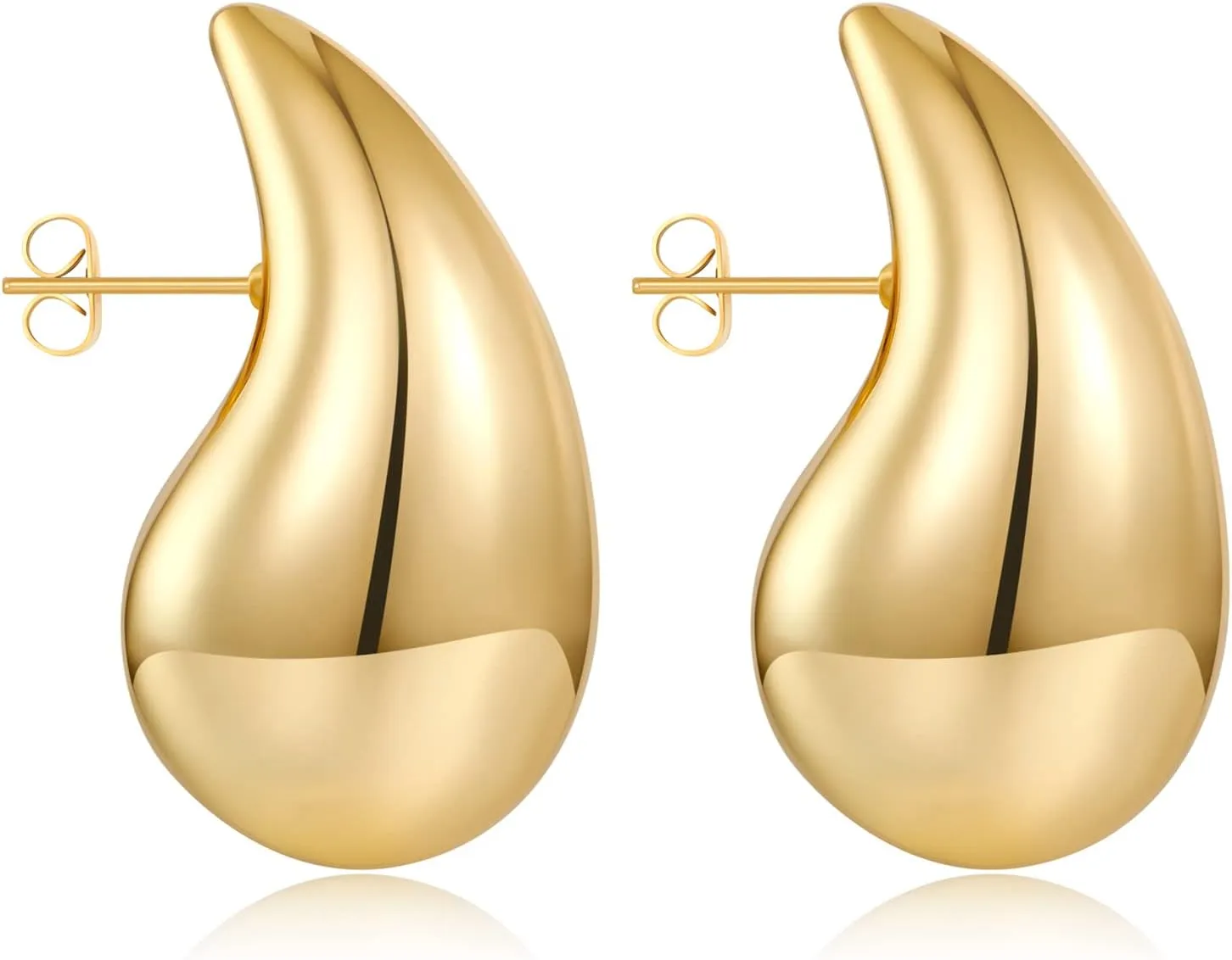 FAMARINE Fashion Gold Drop Earrings for Women Big Waterdrop Gold Earrings Fashion Jewelry