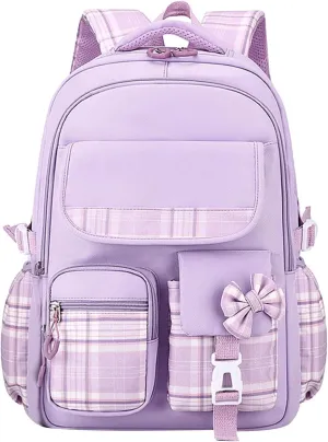 Fashion Cloth Canvas Backpack for Women Retro Large Capacity Solid Soft Fashion Backpacks Womens Work Backpack(Purple)